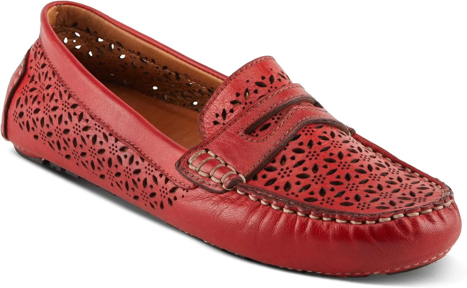 Spring Step Crain Women's Laser-Cut Out Moccasin with Removable Insole