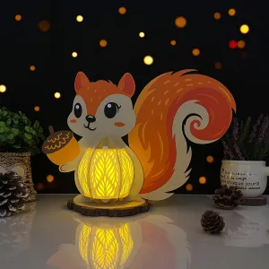 Squirrel - 3D Squirrel Lantern File - 10.5x7.9" - Cricut File - LightBoxGoodMan