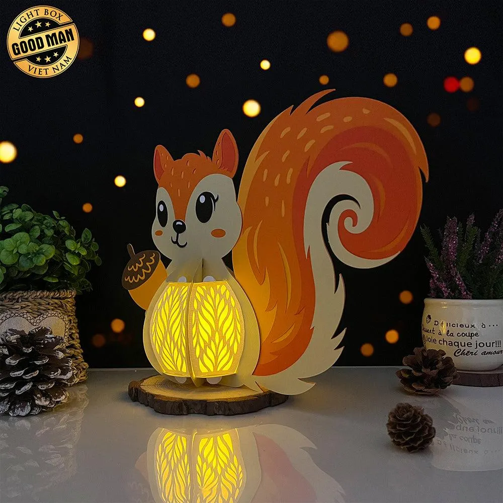 Squirrel - 3D Squirrel Lantern File - 10.5x7.9" - Cricut File - LightBoxGoodMan