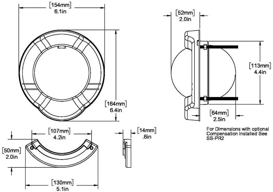 SR-2-1 Venture Bulkhead Mount Compass-CombiDial