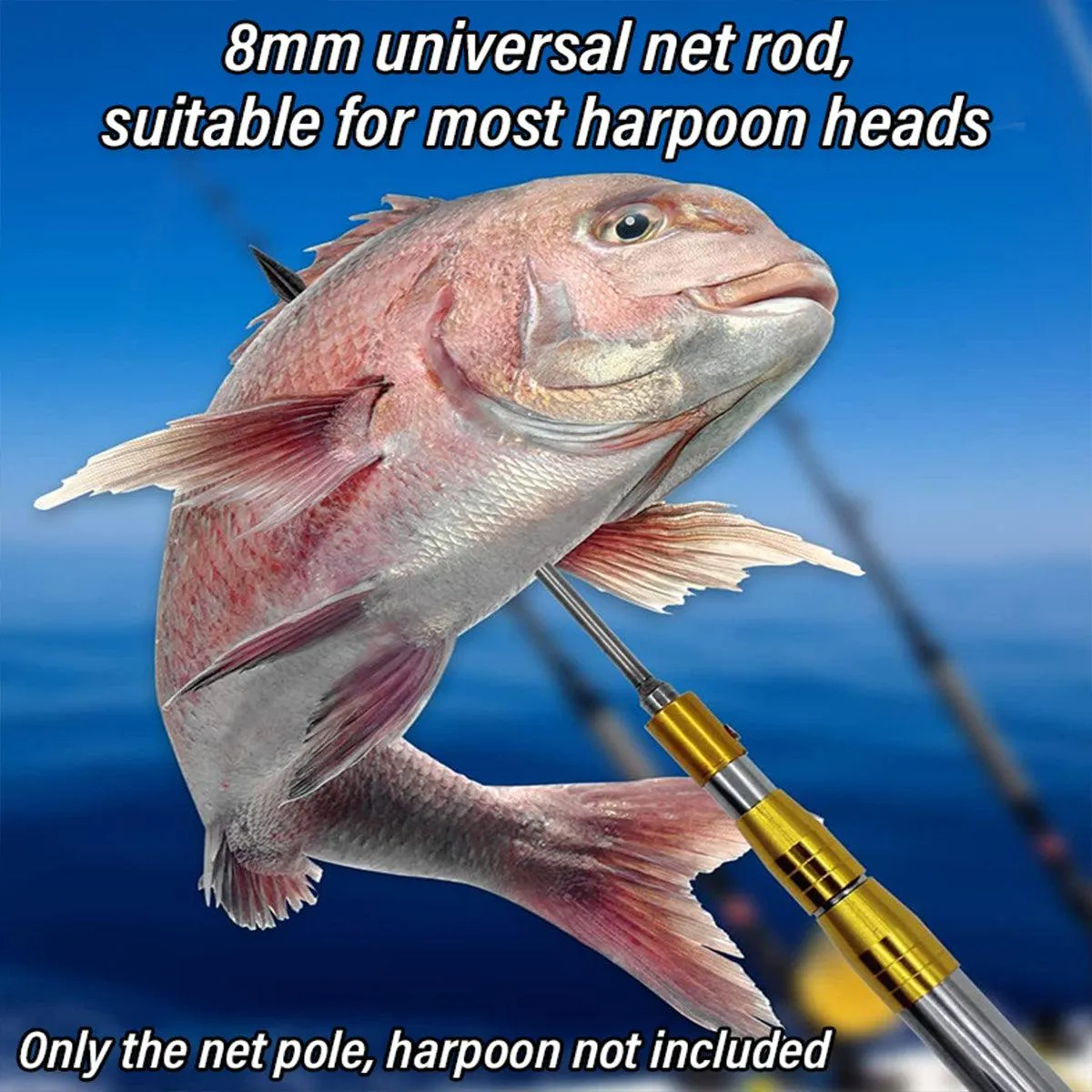 Stainless Steel Telescopic Mesh Rod Extendable Fishing Landing Net Handle Pole