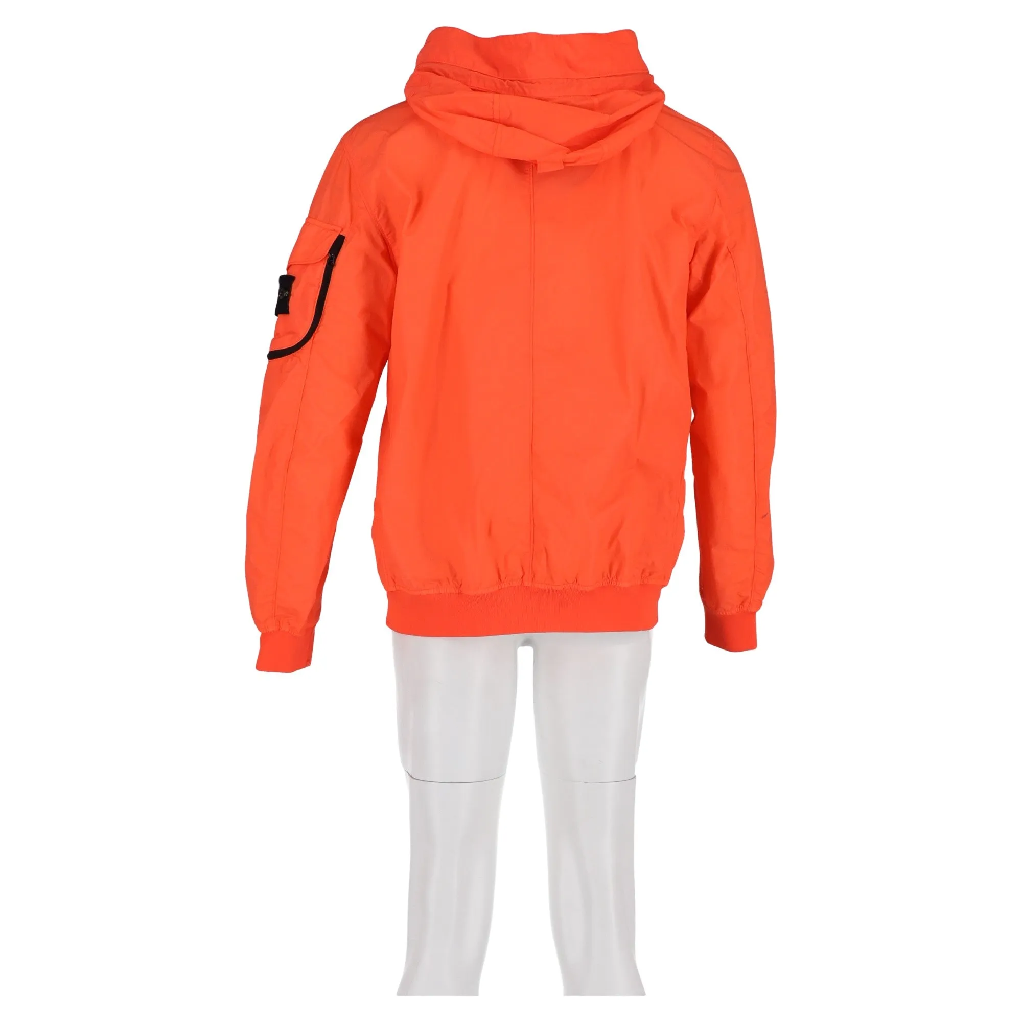 Stone Island Compass Badge Hooded Jacket in Orange Polyamide