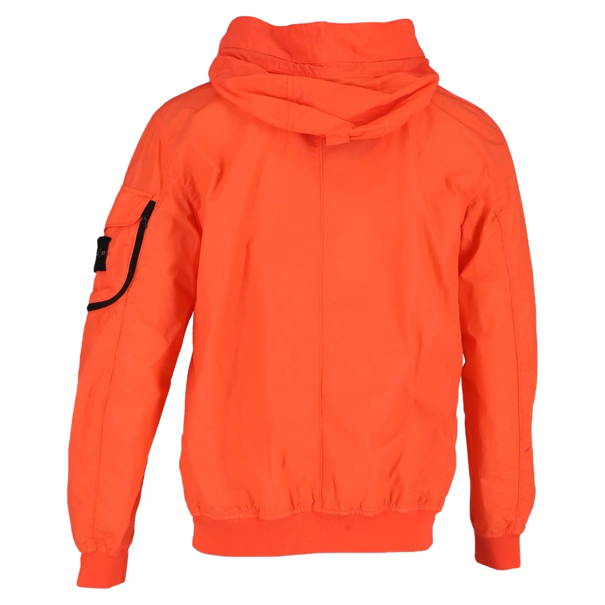 Stone Island Compass Badge Hooded Jacket in Orange Polyamide