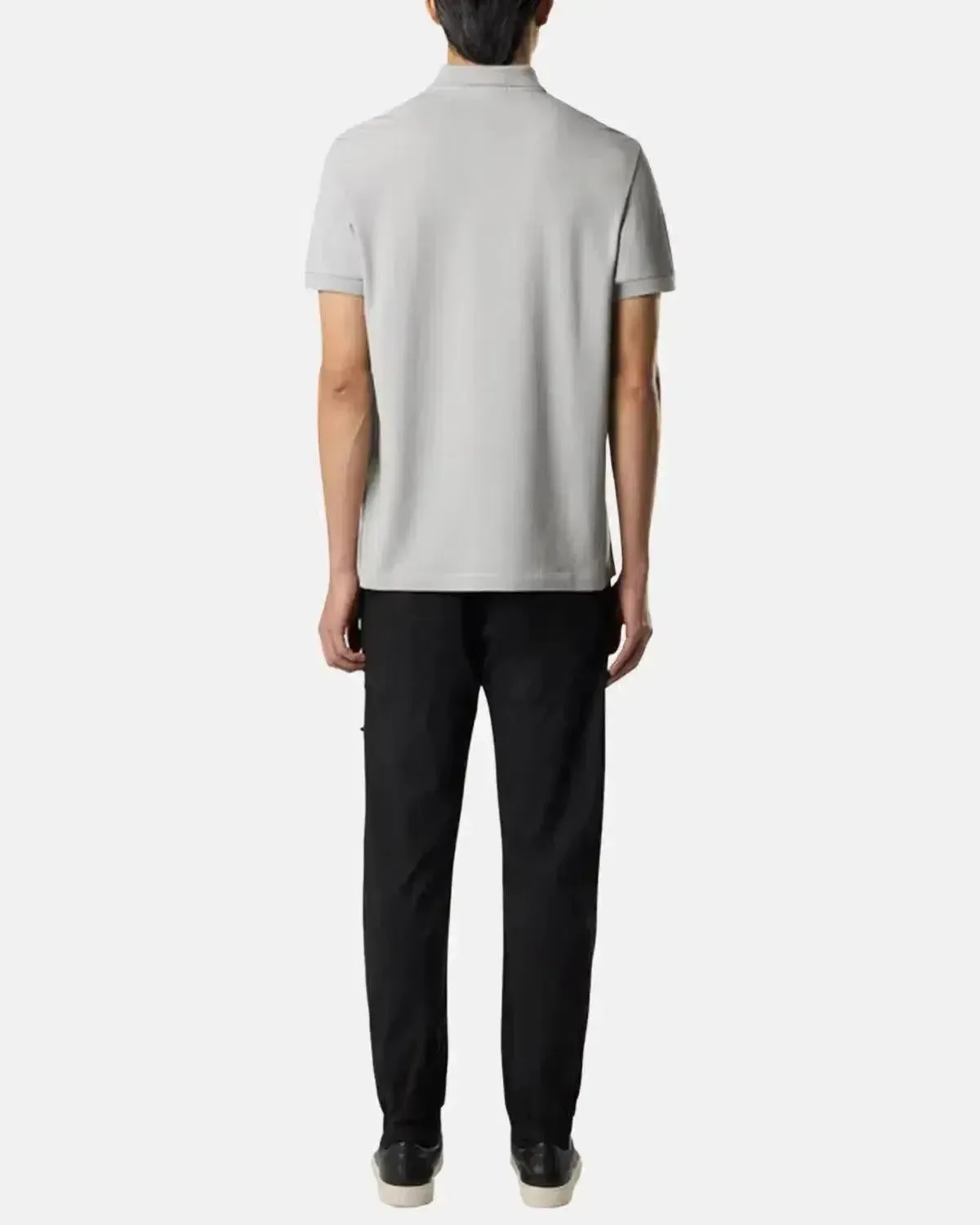 STONE ISLAND MENS 22002SC ORGANIC COTTON ELASTANE PIQUE POLO SHIRT PEARL GREY