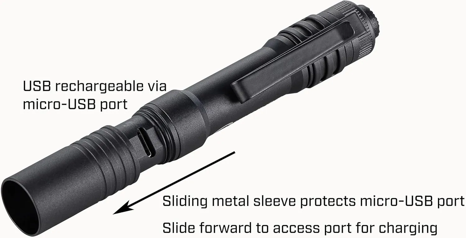 Streamlight 66608 MicroStream 250-Lumen EDC Ultra-Compact Flashlight with USB Rechargeable Battery, Clear Retail Packaging, Coyote