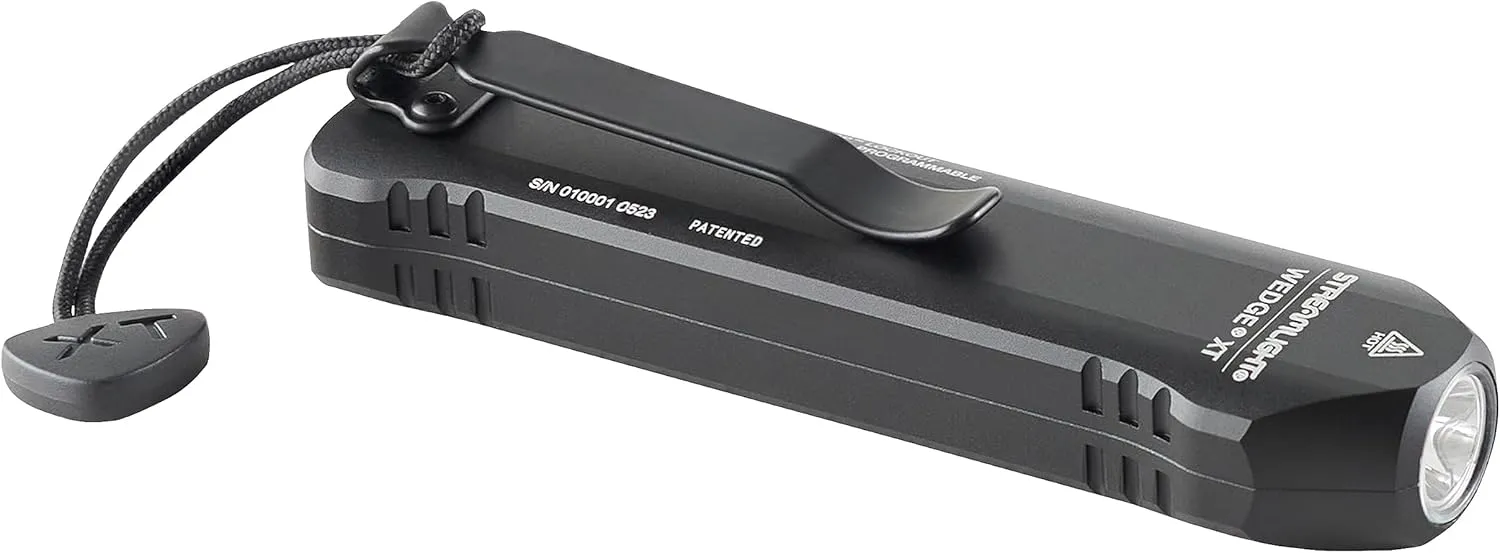 Streamlight 88812 Wedge XT 500-Lumen Slim Everyday Carry Flashlight, Includes USB-Cable and Pocket Lanyard, Black