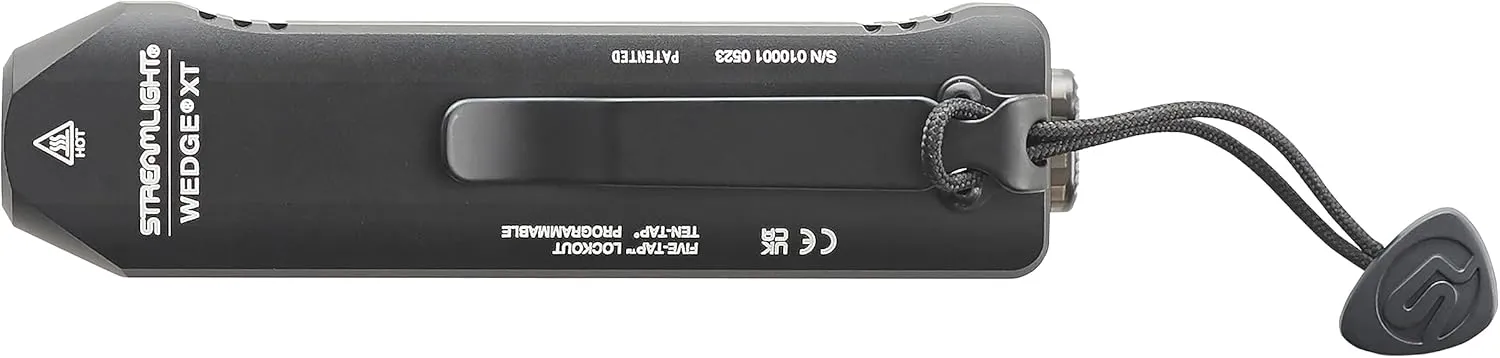 Streamlight 88812 Wedge XT 500-Lumen Slim Everyday Carry Flashlight, Includes USB-Cable and Pocket Lanyard, Black