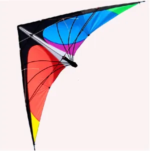 Stunt Kite, Rainbow Theme, Polyester Material, Multicolor, 70.8 x 32.6 inches, 200 lbs Line Weight, Carbon Fiber Frame, Kid's Kite