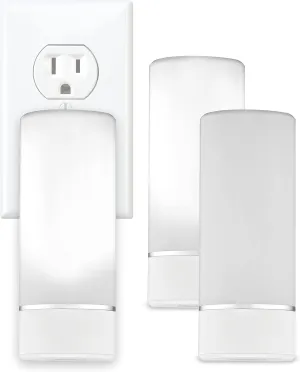 Sunbeam 3-Pack Emergency Power Failure Night Lights, 5-in-1, Multi-Color LED Light, Automatic Dusk to Dawn, Motion Sensor for Bedrooms, Hallways, Black Outs, Foldable Plug Flashlight, Rechargeable