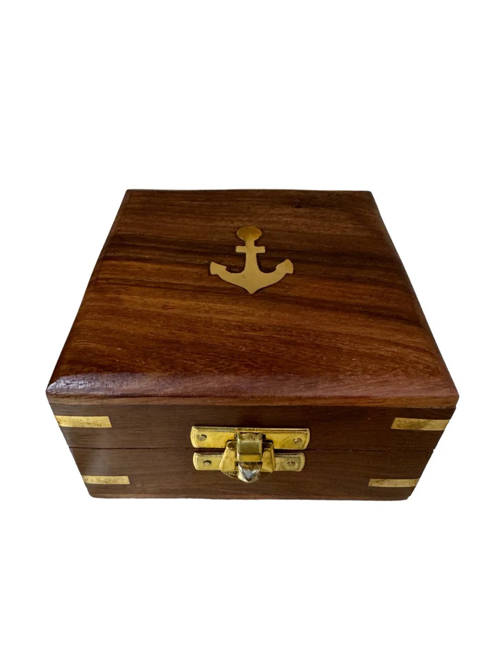 Sundial Compass Solid Brass Sun Dial 3'' with Rosewood Case