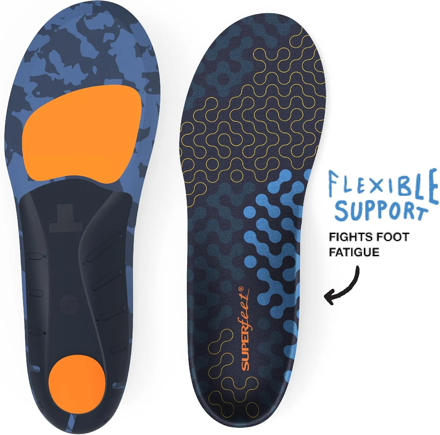 Superfeet Run Cushion Medium Arch Insole - Riviera - 11.5-13 Men / 12.5-14 Women