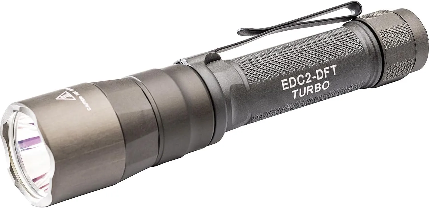 SureFire EDC2-DFT High-Candela Everyday Carry LED Flashlight, Gray