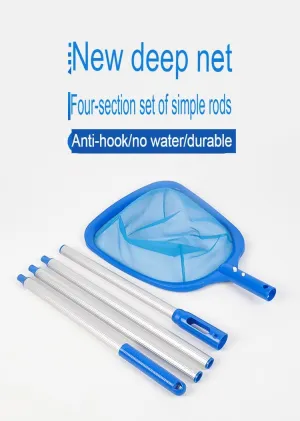 Swimming Pool Cleaning Accessories, Three-Section Telescopic Rod net Fishing, deep Water Leaf net Lane Lines
