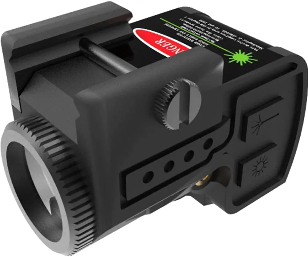 Tactical Sub Compact Picatinny Rail Mount Laser Sight with Flashlight Light Integrated Combo, Built-in Magnetic Touch Rechargeable Battery Accessory (Green L107)