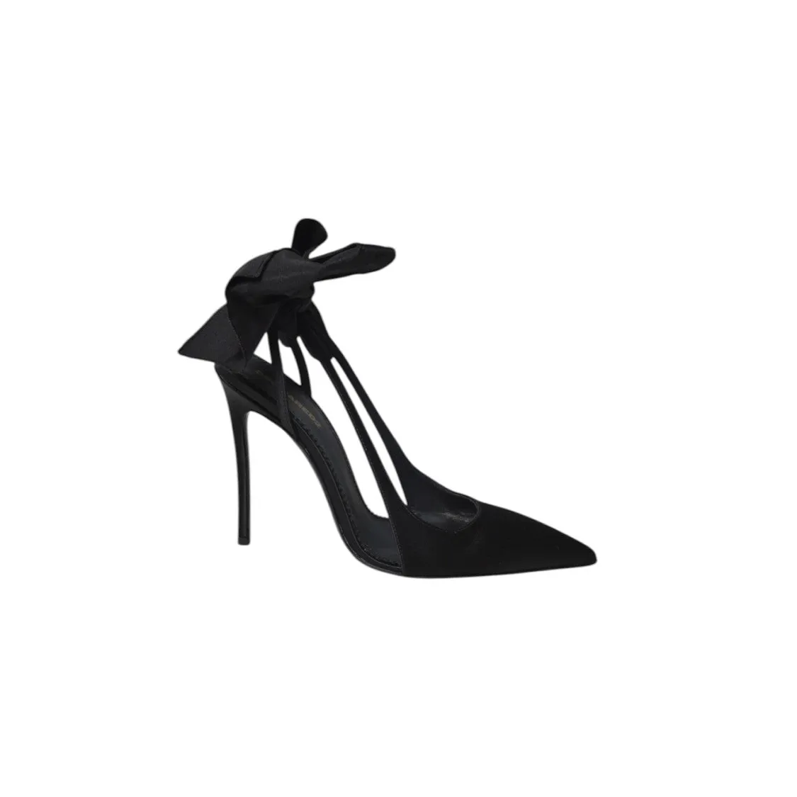 Take A Bow Pumps In Black Satin