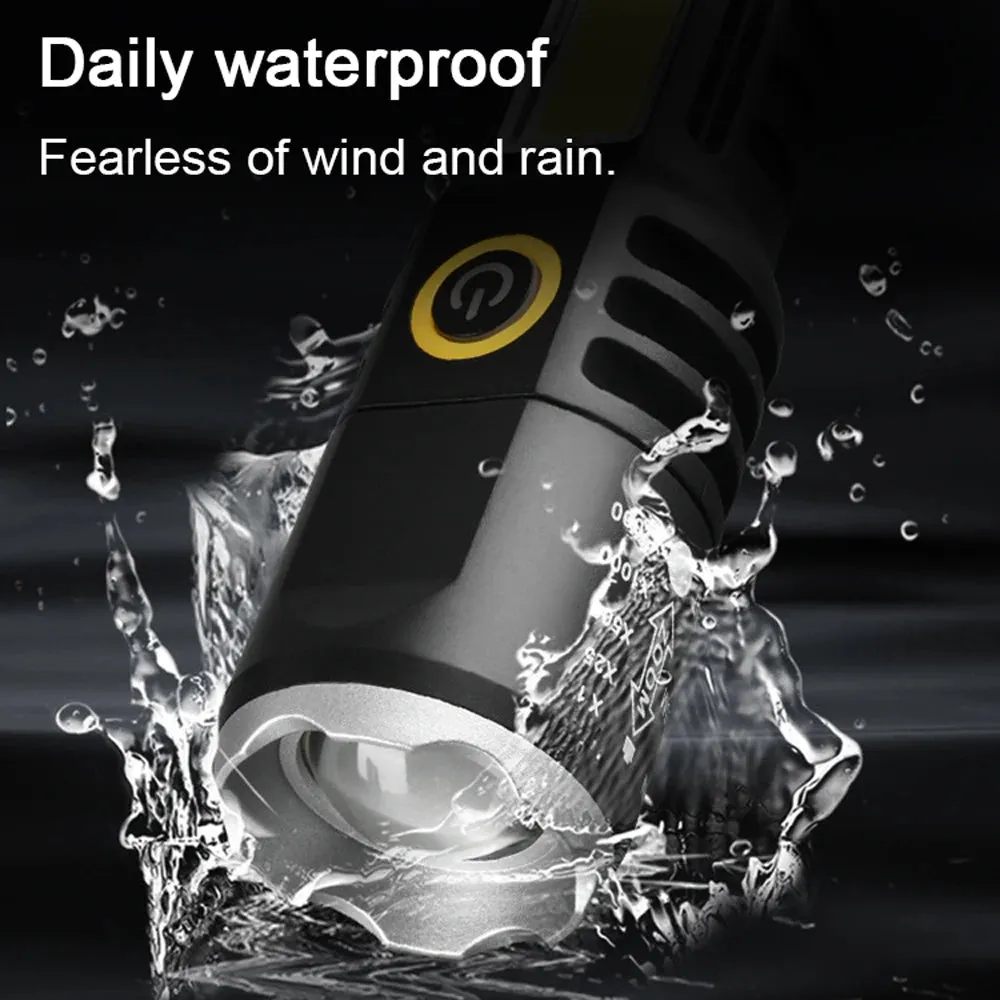 Telescopic Dual Light Source Flashlight: Portable and USB Rechargeable