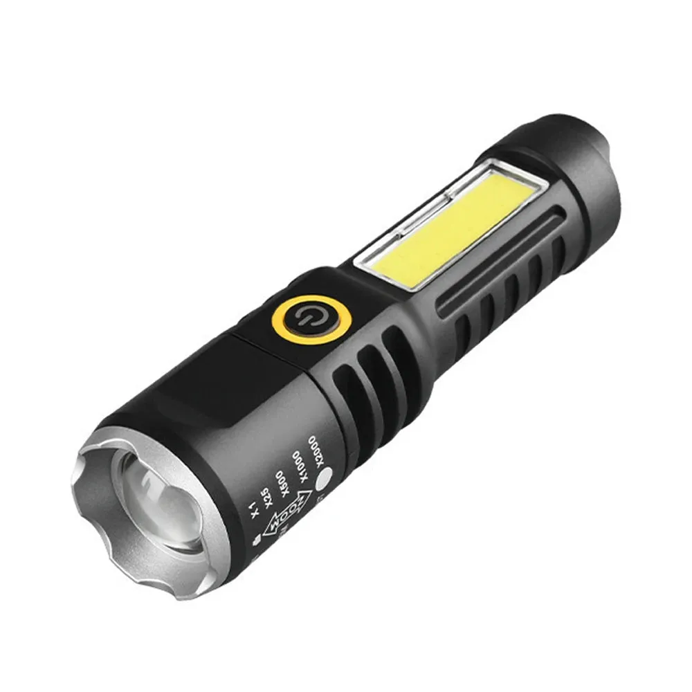 Telescopic Dual Light Source Flashlight: Portable and USB Rechargeable