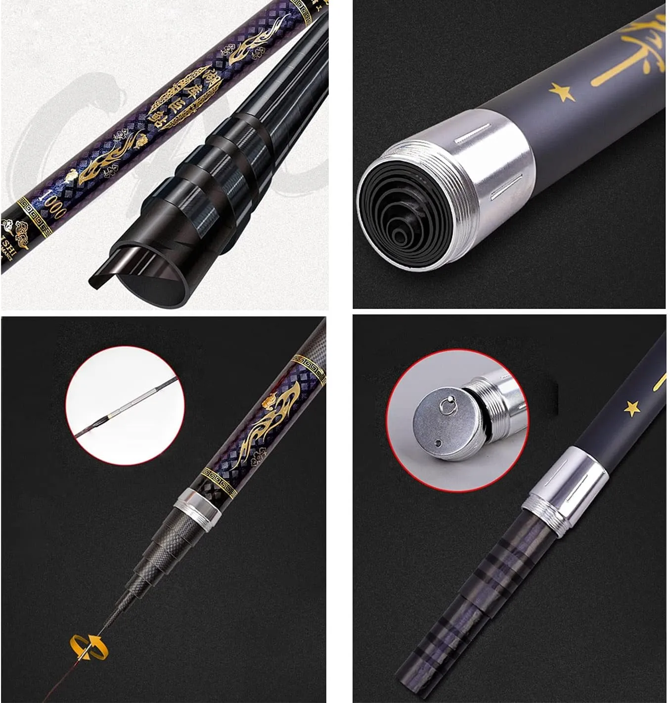 Telescopic Fishing Rod Carbon 8m 9m 10m 11m 12m 13m 14m 15m 16m Ultralight and Super Hard Fishing Rods Long Range