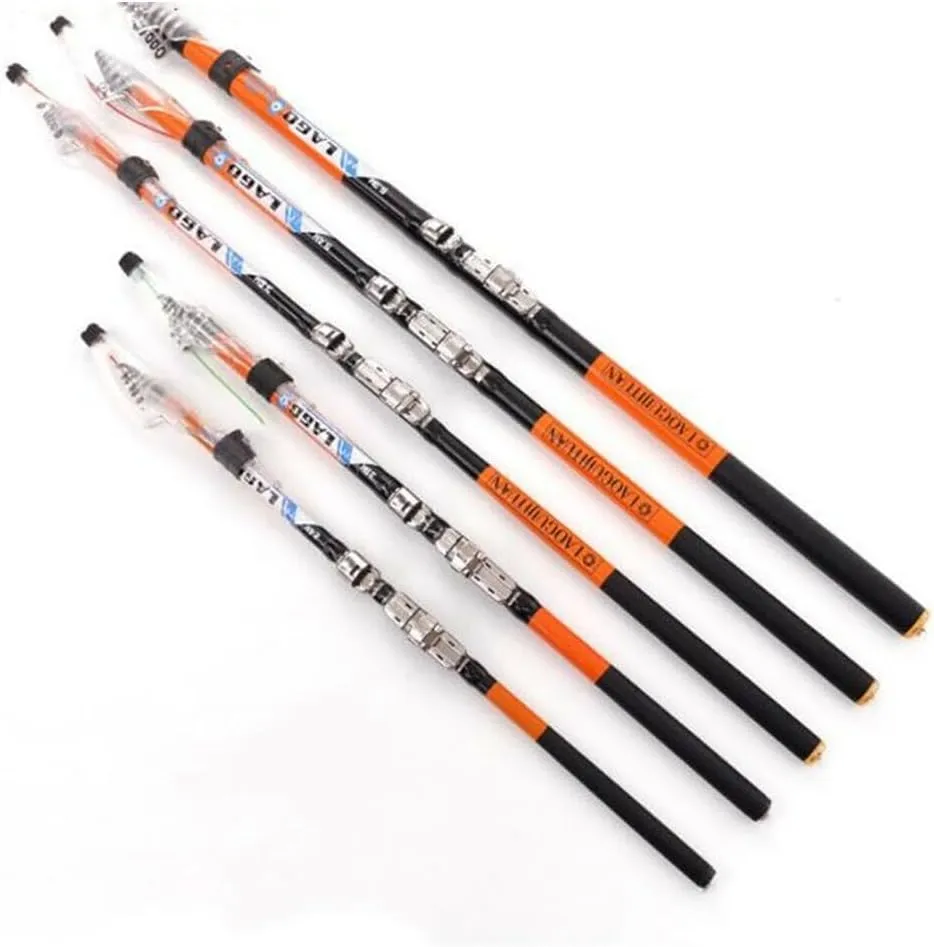 Telescopic Fishing Rod Carbon Fiber 3.6M 4.5M 5.4M 6.3M Spinning Power Travel