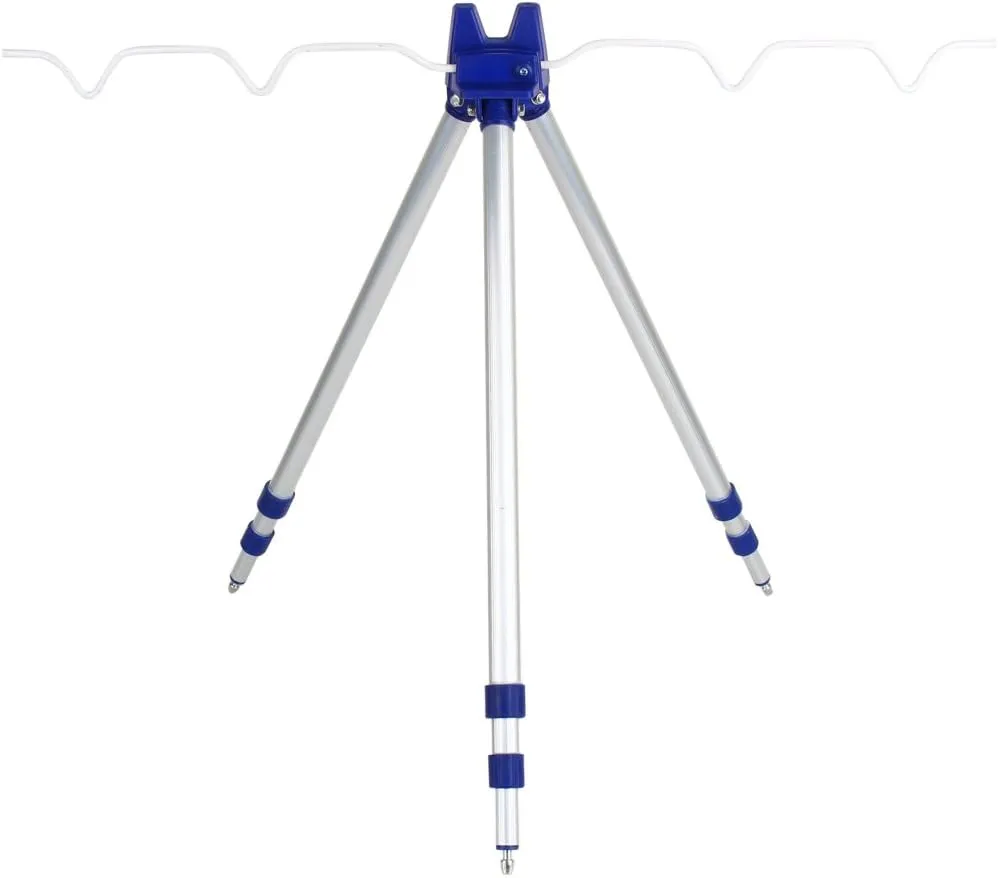 Telescopic Fishing Rod Tripod Stand, 120Cm 3 Sections Folding Fishing Rods Tripod Stand Rest Tackle Portable 5 Rods Holder Storage for Sea Beach Travel, Aluminium Alloy