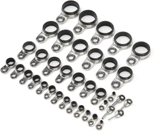 Telescopic Surf Casting Rod Guides Kit Fishing Eyes Ring Raft Line Stainless Steel ramic 37Pcs Top Tip Repair