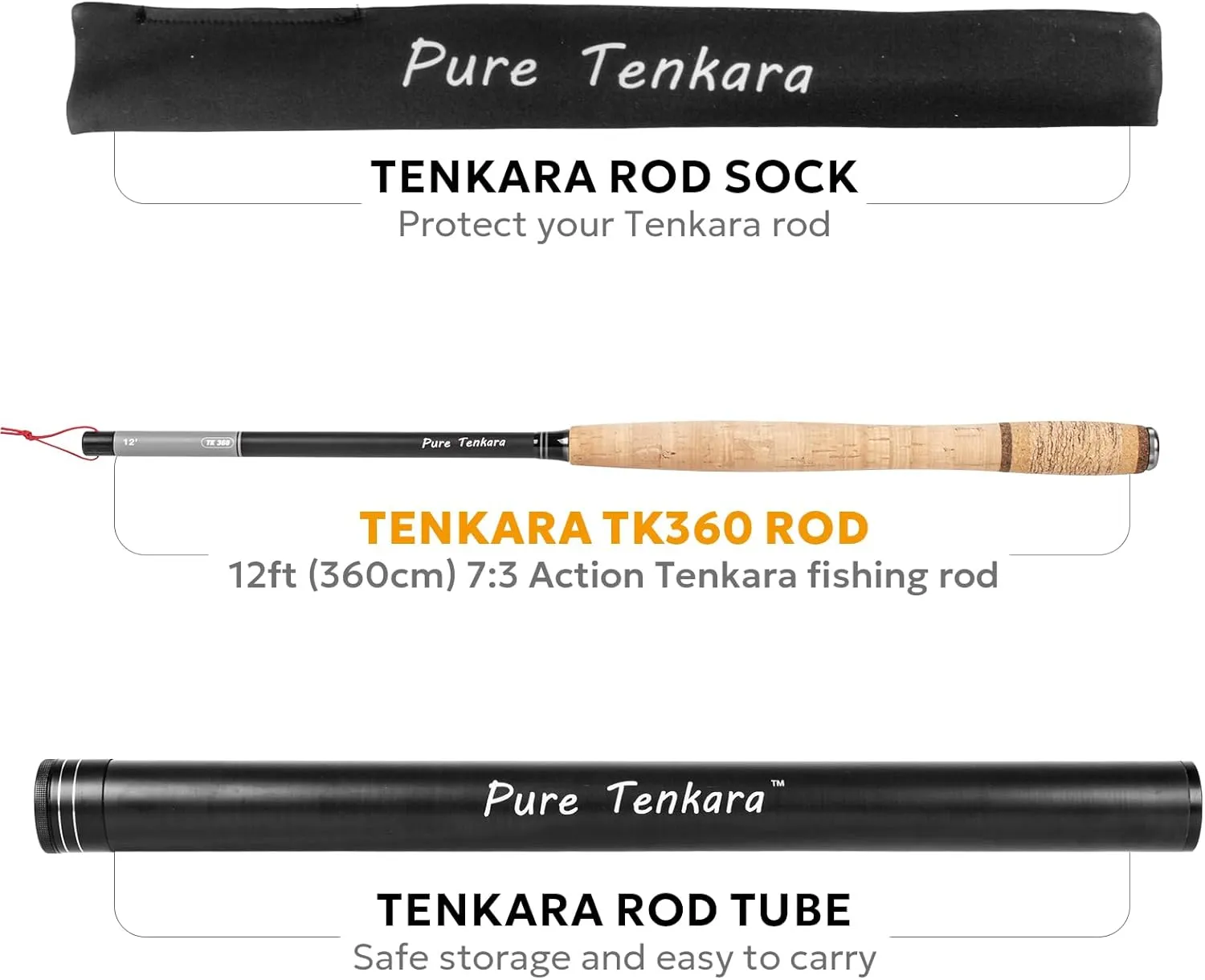 Tenkara Rod,Telescopic Fly Fishing Rod 30T Carbon Fiber with Rod Carrying Case