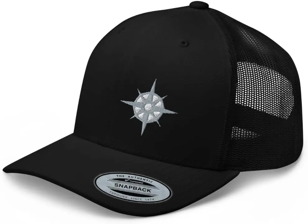 The North Star Platinum Trucker Hat Trendy Outdoor Navigation Compass Polaris Baseball Cap Adjustable Men & Women