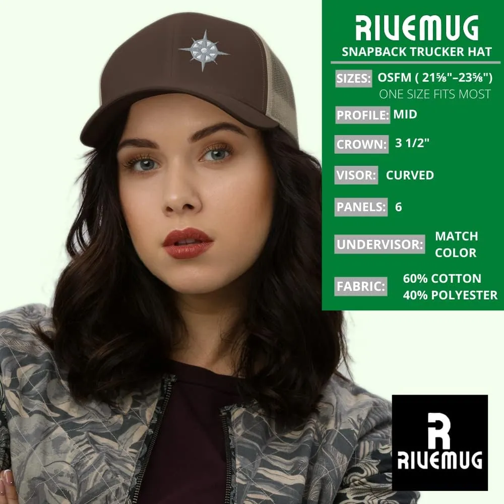 The North Star Platinum Trucker Hat Trendy Outdoor Navigation Compass Polaris Baseball Cap Adjustable Men & Women