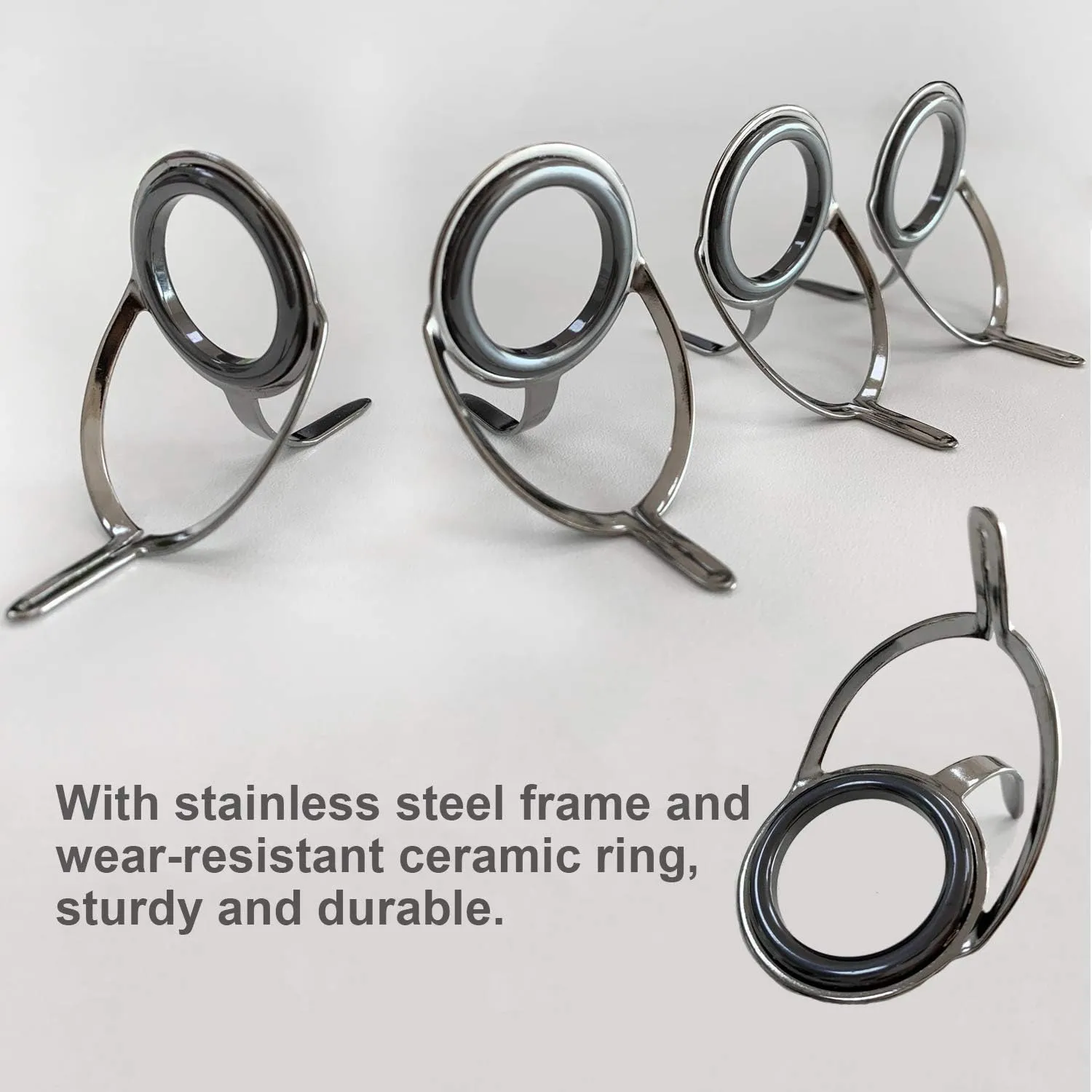 THKFISH Fishing Rod Guides Fishing Rod Repair Kit Baitcasting/Spinning Rod Guides Ceramics Stainless Steel Carbon Guide Repair 40pcs/60pcs/75pcs