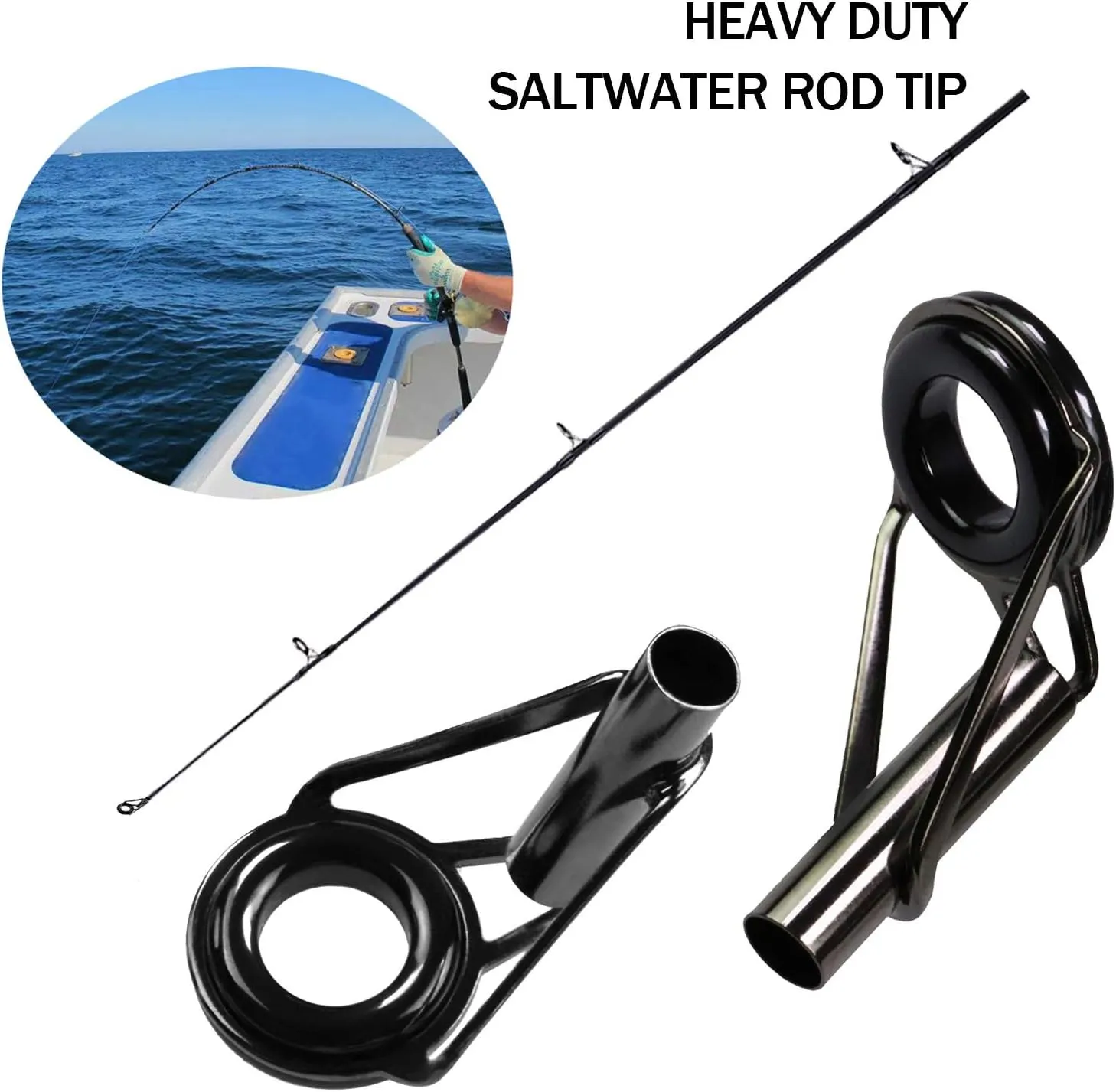 THKFISH Saltwater Rod Tip Repair Kit Heavy Duty Rod Repair Kit Stainless Steel Ceramics Fishing Rod Replacement Tips 30pcs/40pcs