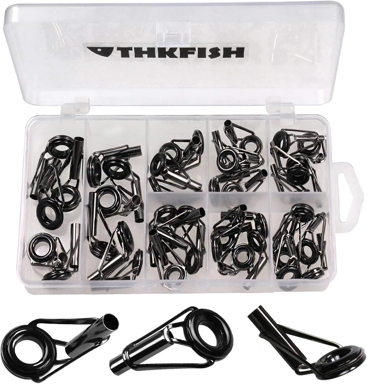 THKFISH Saltwater Rod Tip Repair Kit Heavy Duty Rod Repair Kit Stainless Steel Ceramics Fishing Rod Replacement Tips 30pcs/40pcs