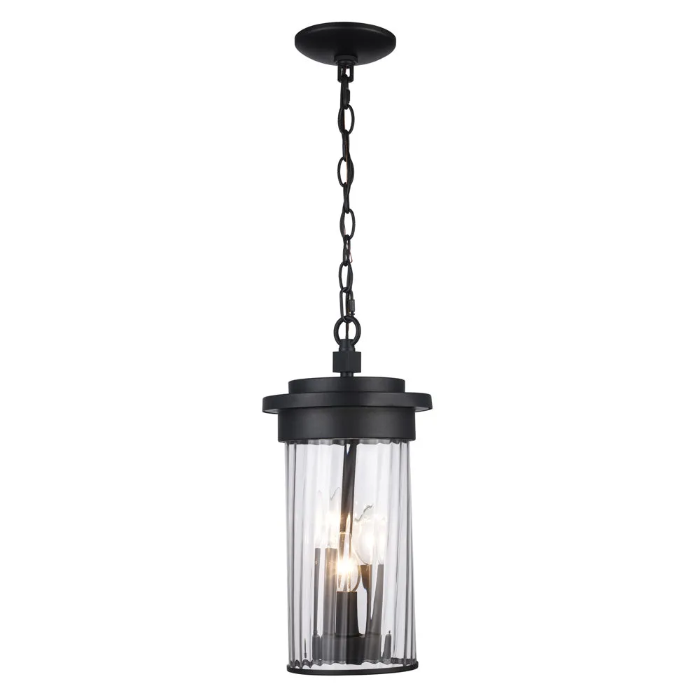 Three Light Hanging Lantern in Black