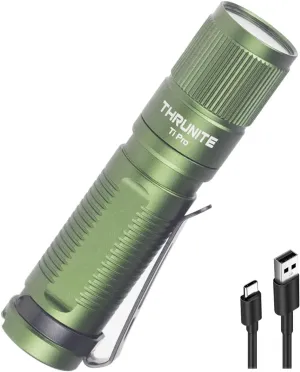 ThruNite Ti Pro Rechargeable EDC Keychain Flashlight Max 1012 Lumens AA Flashlights High Performance LED Light, Green Cool White