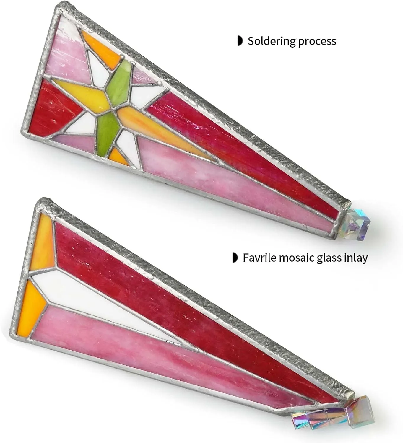 Tiffany Stained Glass Star of Bethlehem Kaleidoscope for Adults,8.7" Rose Kaleidoskop,Handmade Collidescope,Vintage Gift Box Wedding Anniversary Birthday Gift for Her Girlfriend Boyfriend Man Woman