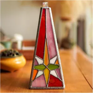Tiffany Stained Glass Star of Bethlehem Kaleidoscope for Adults,8.7" Rose Kaleidoskop,Handmade Collidescope,Vintage Gift Box Wedding Anniversary Birthday Gift for Her Girlfriend Boyfriend Man Woman