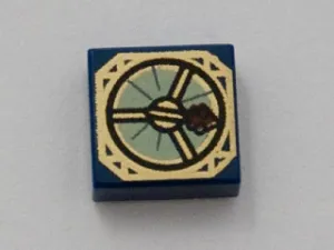 Tile 1 x 1 with Groove with Magic Compass with Thick Dark Red Needle Pattern