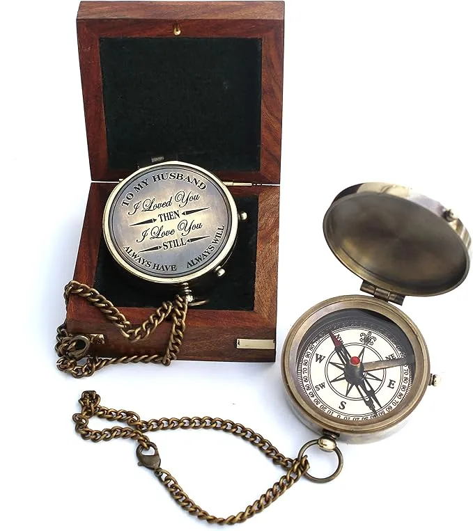 to My Husband I Loved You, Camping Compass Engraved with Gift Compass - Always Have Always Will.