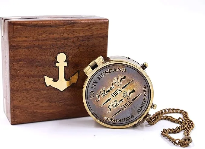 to My Husband I Loved You, Camping Compass Engraved with Gift Compass - Always Have Always Will.