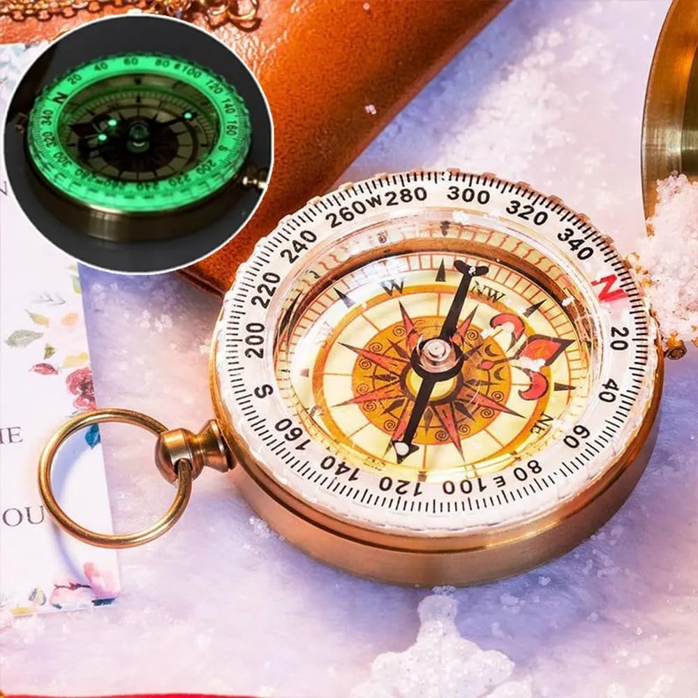to Son/Daughter Enjoy The Ride Compass, Multifunction Outdoor Adventure Ride Navigation Luminous Compass, Engraved Love Message Metal Compass, Hiking Survivals Compass Gifts (Dad to Daughter)