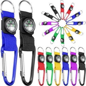 Toodoo 36 Pieces Compass for Kids Bulk 5.3 Inch Metal Mini Compass Keychain Hiking and Survival Adventure Camping Belt Clips Theme Birthday Party Favors for School Outdoor Hiking