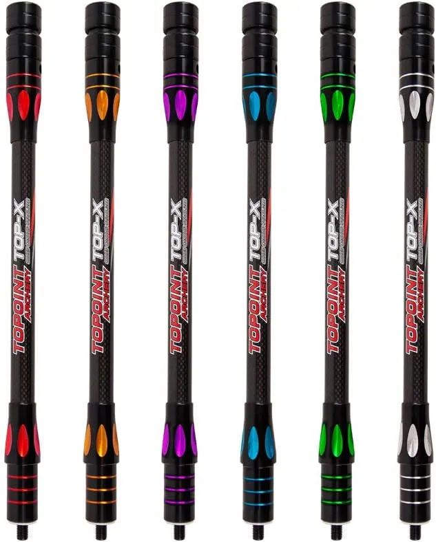 TOPOINT ARCHERY PR634 Double Color Balance Bar Stabilizer 10/12/15/18/24/27/30/34 inch 3kPure Carbon Fiber Long Rod Stabilizer for Bow Shooting Balance
