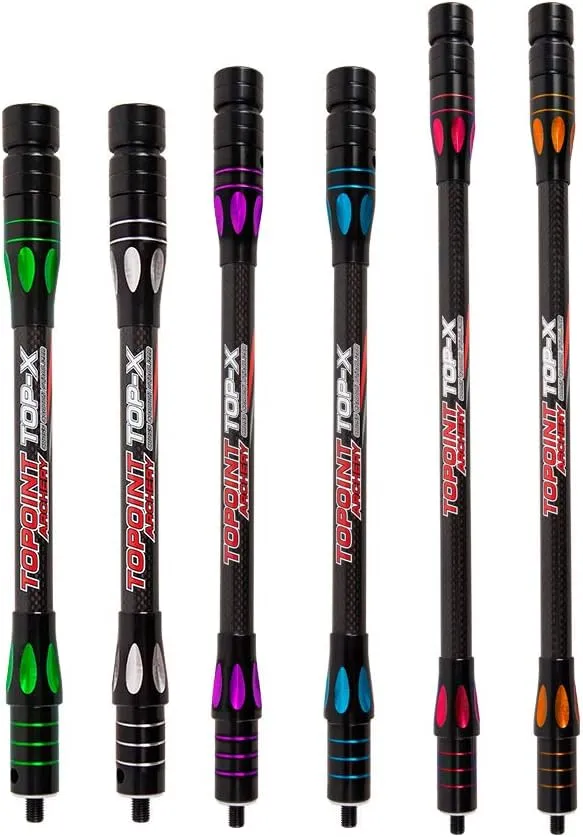 TOPOINT ARCHERY PR634 Double Color Balance Bar Stabilizer 10/12/15/18/24/27/30/34 inch 3kPure Carbon Fiber Long Rod Stabilizer for Bow Shooting Balance