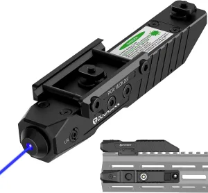 TOUGHSOUL Rifle Green/Blue/Red Laser Sight Compatible with M-Lok/Picatinny Rail, Rechargeable Low-Profile Tactical Rifle Laser Sight with Strobe Function