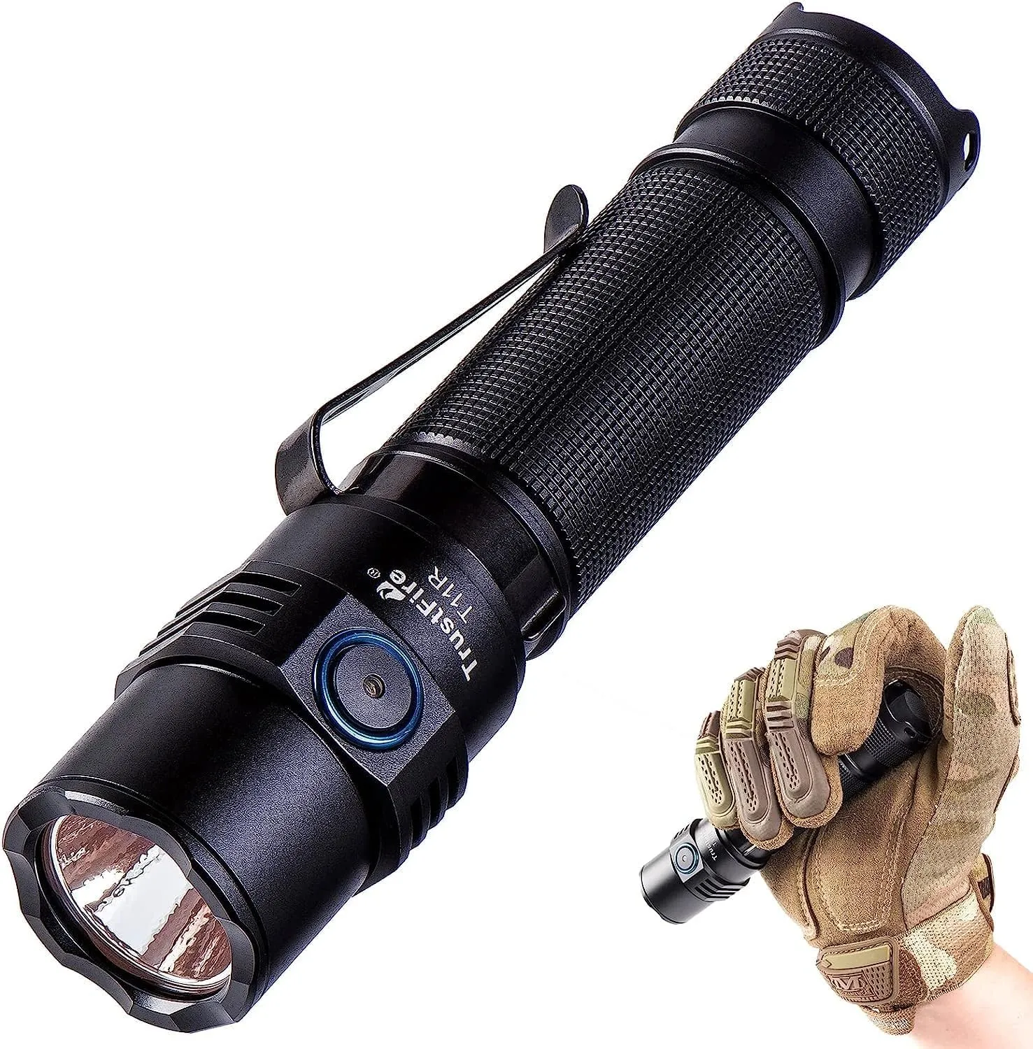 TrustFire T11R Rechargeable LED Tactical Flashlight, 1800 Lumens, Waterproof, Dual Switch, 22 Hours Battery Life