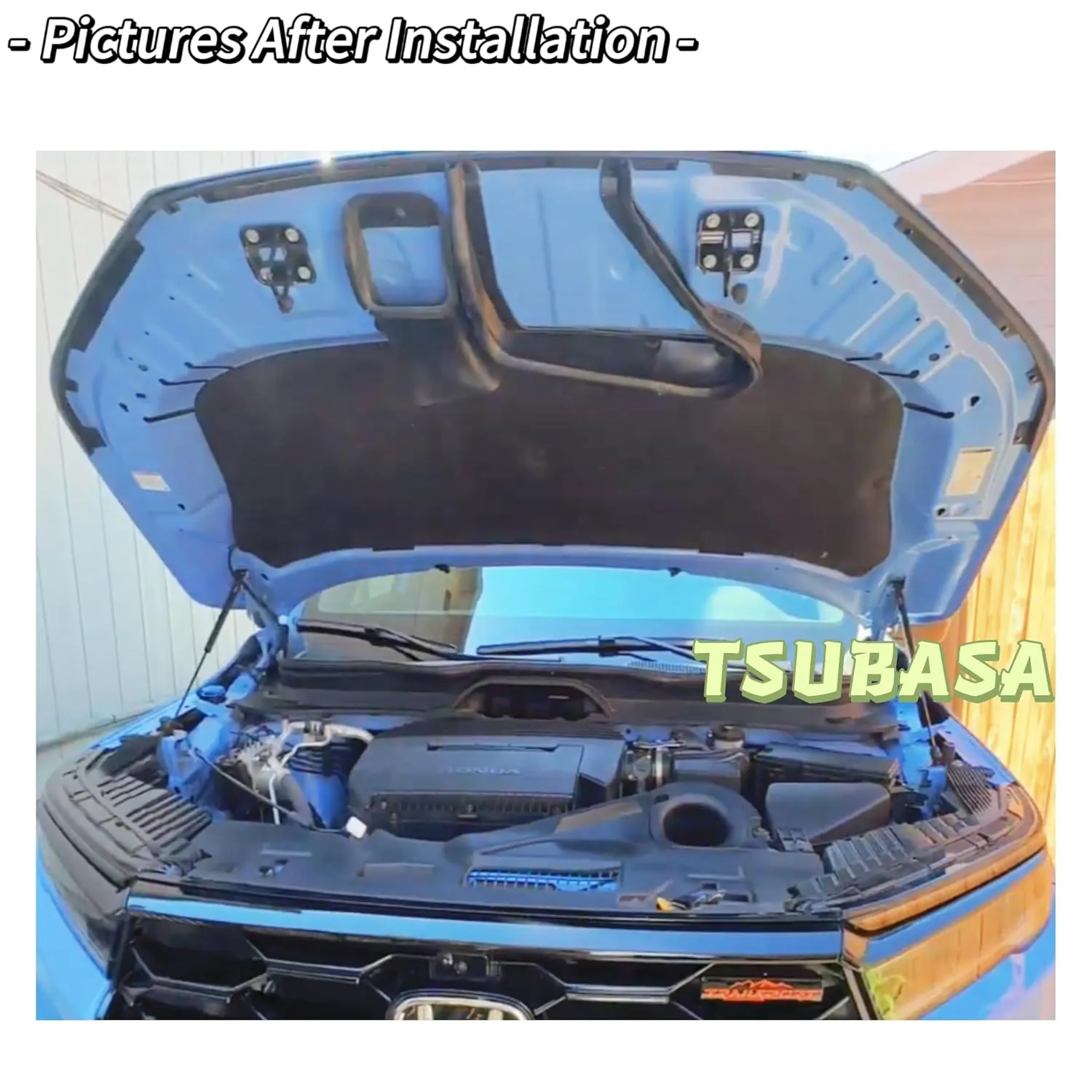 TSUBASA Hood Lift Supports for Honda Pilot YG1 YG2 4th 2023 2024 2025 Front Bonnet Modify Gas Struts Shocks Damper Spring Rod 2PCS (Black Carbon Fiber)
