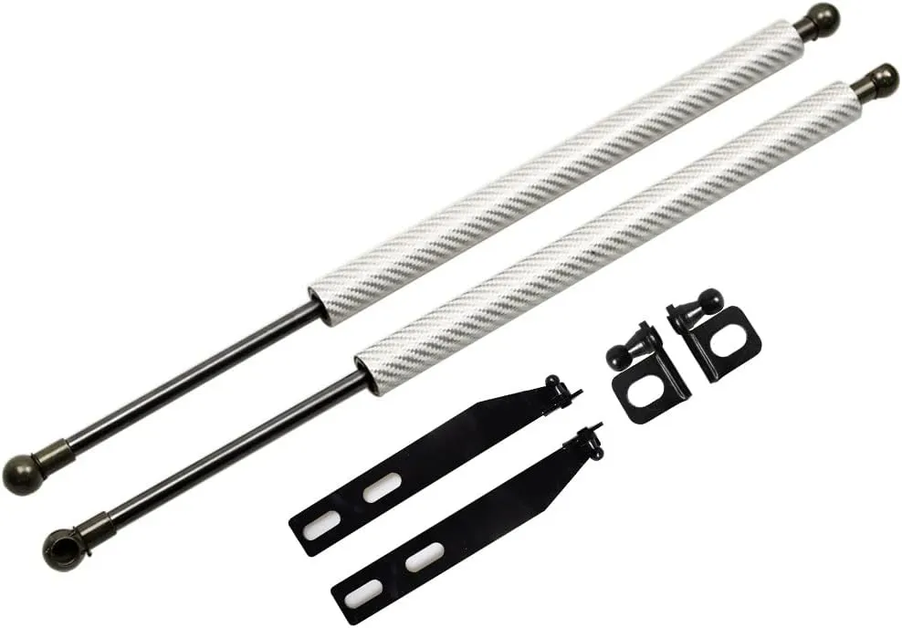 TSUBASA Hood Lift Supports for Nissan Skyline GT-R BNR34 with NISMO Fender & NISMO Bonnet 1999-2002 Modify Gas Struts Shock Damper Spring Rod 2PCS (Silver Carbon Fiber)