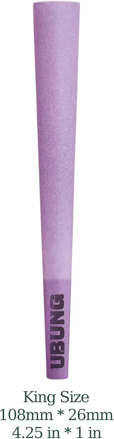 UBUNG Purple Cones, 200 Pcs King Size Purple Pre Rolled Cones with Tips, 108mm Slow Type Purple Rolling Papers, Including 1 Cone Loader And 1 Push Rod