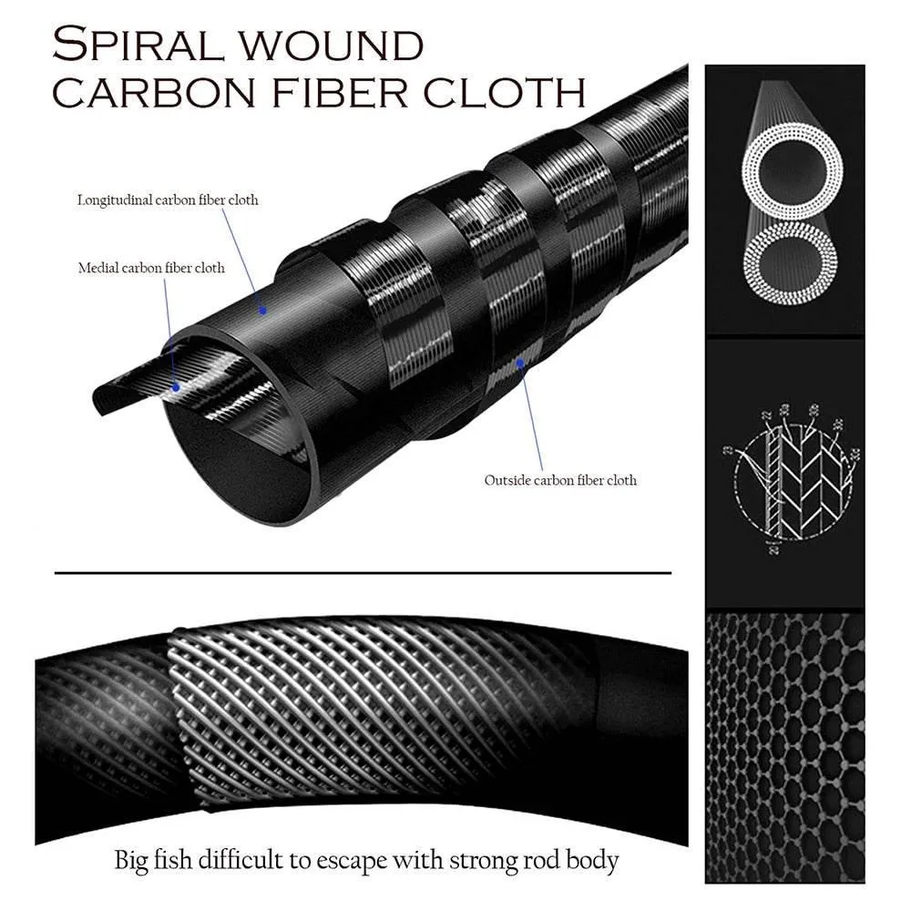 Ultra-Light Telescopic Carbon Fiber Fishing Rod - Compact Fishing Gear