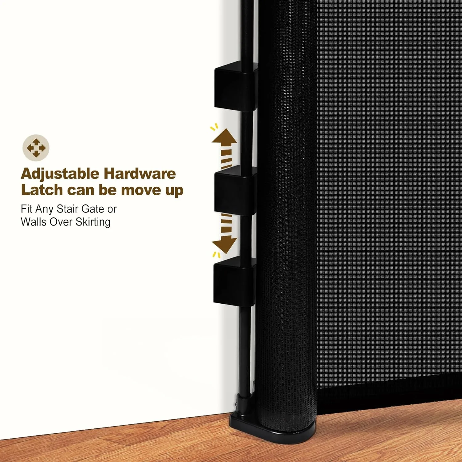 Upgrade 120 inch Retractable Baby Gates Extra Wide with Reinforced Strip Design to Prevent Crawling Through, 10 Foot Retractable Dog Gate, 42" Tall, Retractable Gate for Indoor/Outdoor