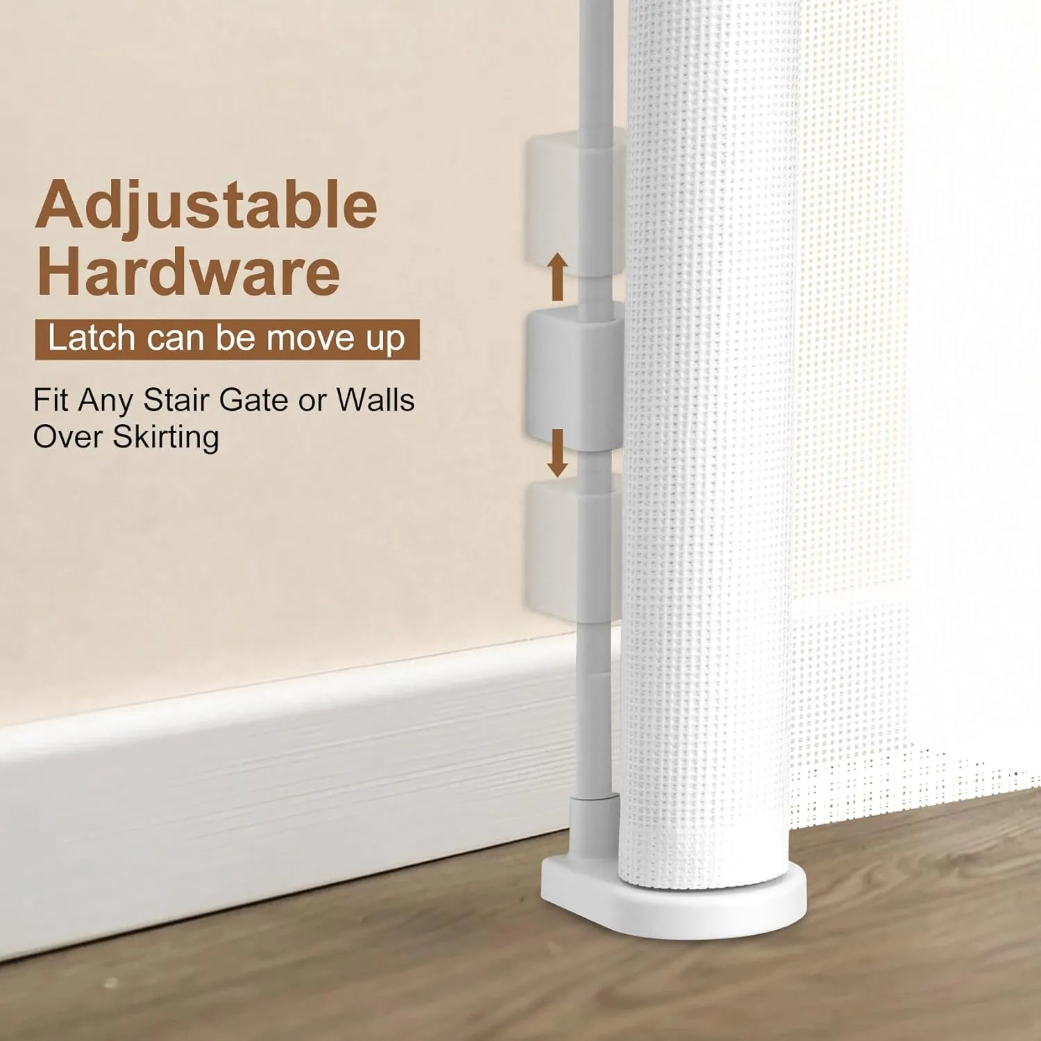Upgrade 200 inch Retractable Baby Gates Extra Wide with Reinforced Strip Design to Prevent Crawling Through, 200" Retractable Dog Gate, 42" Tall, Retractable Gate for Indoor/Outdoor